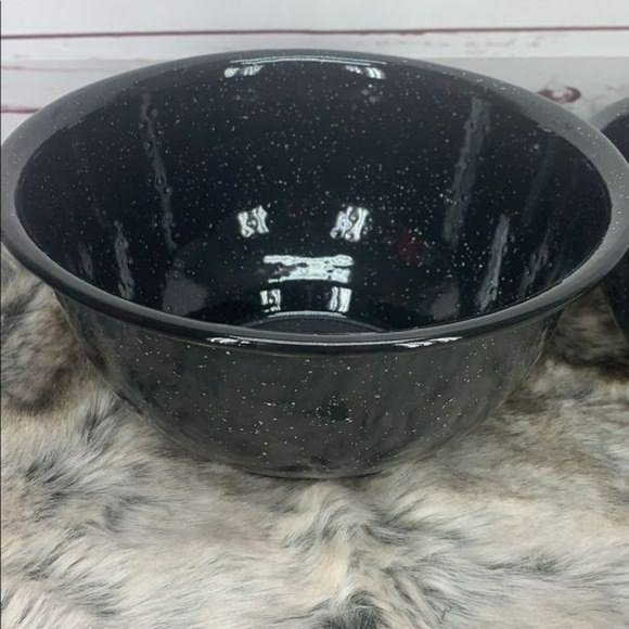 ThirstyStone Black Speckled 3 Piece Bowl Set bakin - Picture 8 of 10